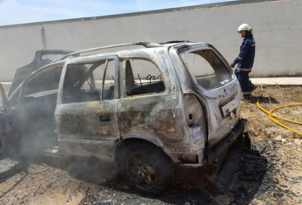 fuego en un vehículo