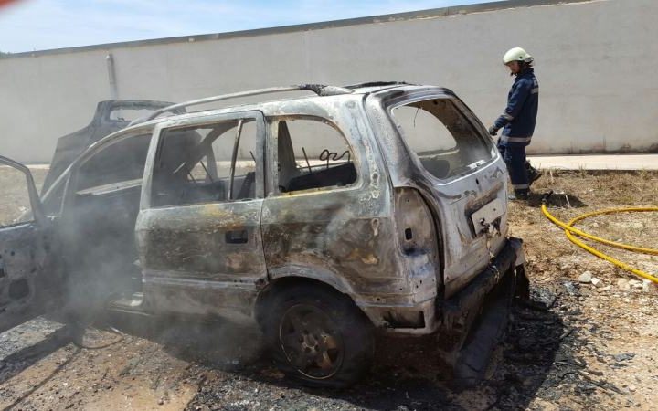 fuego en un vehículo