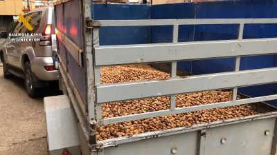 Remolque intervenido 1.000 kilos almendras